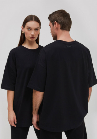 Футболка mega oversize unisex черная Футболка mega oversize unisex черная
